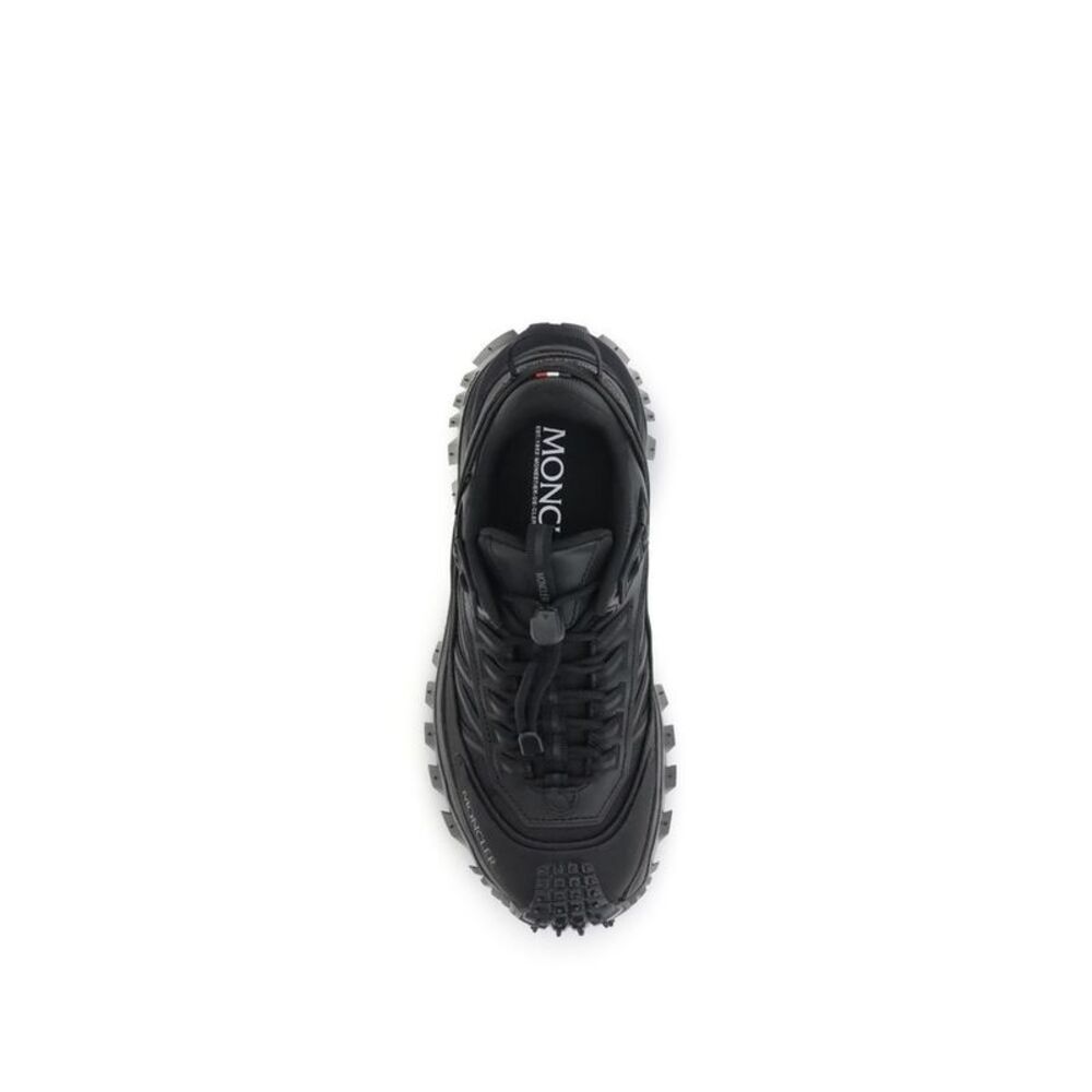 Moncler Black Calf Leather Bos Taurus Athletic Women's Sneakers - Picture 4 of 4